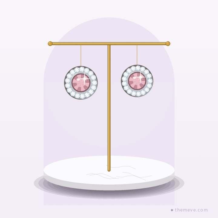 Rose Quartz Halo Studs