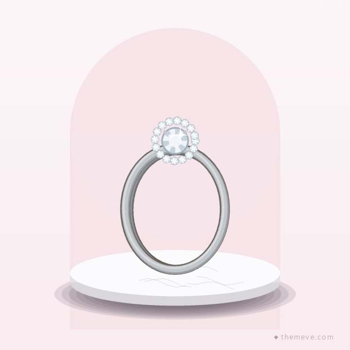 Moonstone Halo Ring